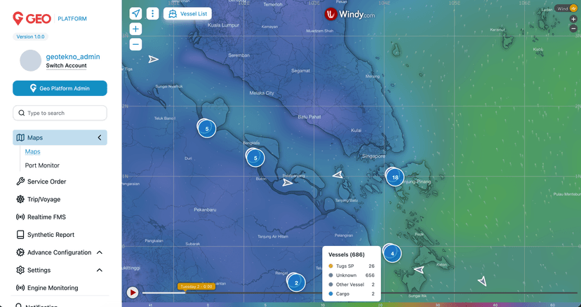 Geotekno Vessel Monitoring Platform